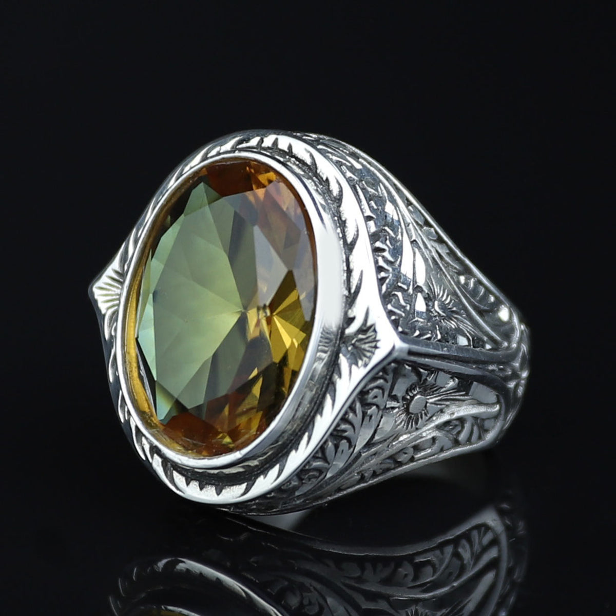 925 Silver Sultanite Stone Ring, Men Natural Sultanite Ottoman Style Ring, Man Handmade Silver Ring, 925k Sterling Silver Ring , Gift For Him