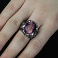 Men Handmade Purple Tiger Eye Gemstone Ottoman Style Engraved Ring