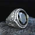 925 Silver Handmade Peridot Gemstone Ring, Engraved Green Gemstone Men Ring, Handmade Gemstone Men Ring, Floral Engraved Ring, Gift For Men