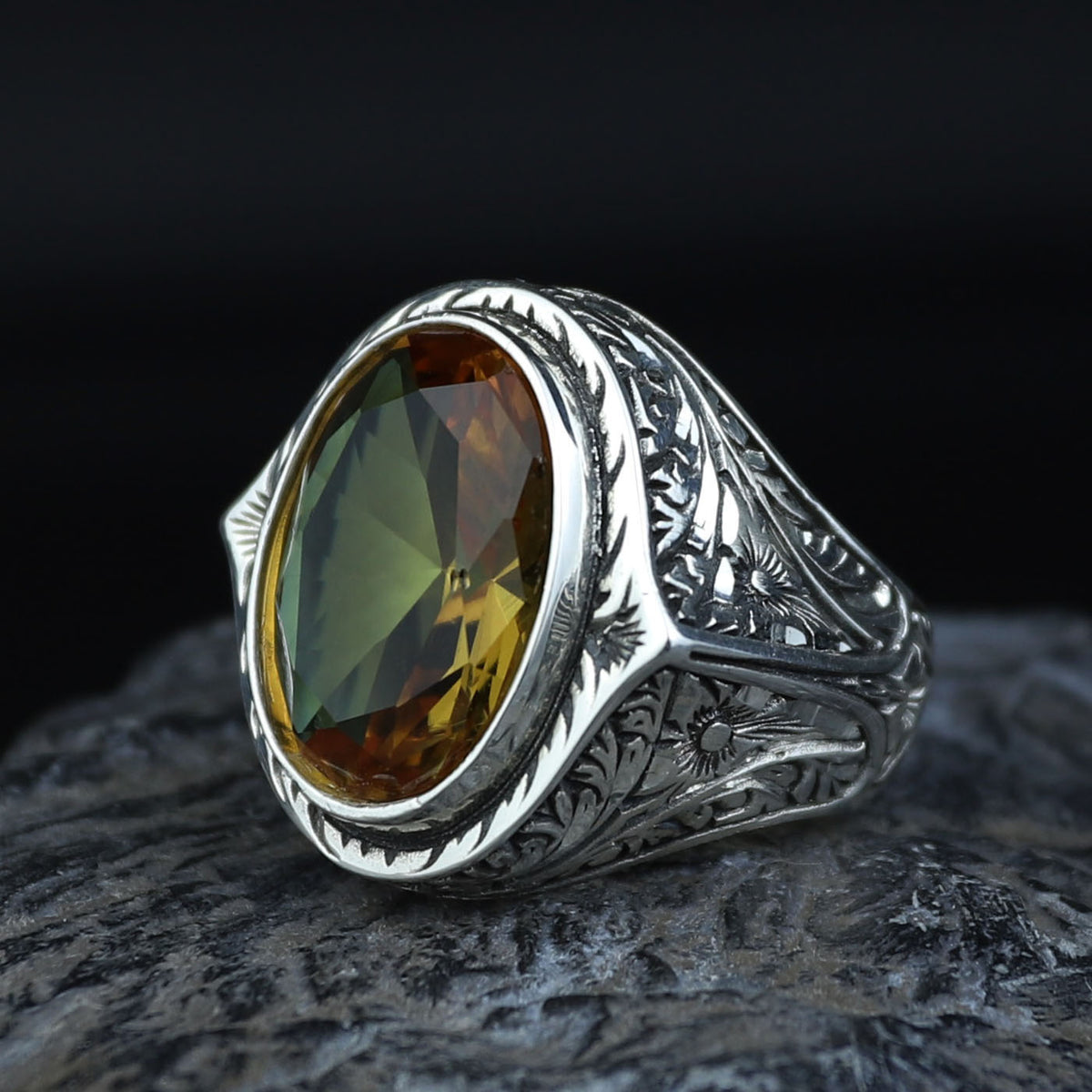 925 Silver Sultanite Stone Ring, Men Natural Sultanite Ottoman Style Ring, Man Handmade Silver Ring, 925k Sterling Silver Ring , Gift For Him