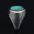 925 Silver Round Green Agate Ring, Silver Handmade Ring, Green Aqeeq Gemstone Ring, Handmade Men Ring, Father Day Gift, Anniversary Gifts