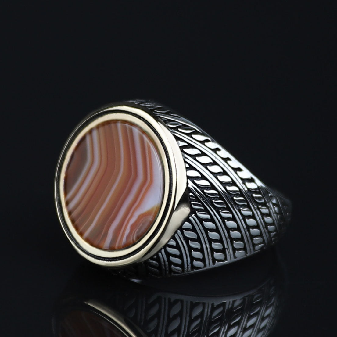 Silver Classic Red Agate Ring , Round Silver Aqeeq Carnelian Gemstone Ring , Father Day Gift, Men Ottoman Style Handmade Ring , 925k Silver