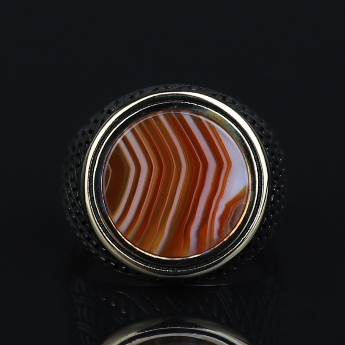 Silver Classic Red Agate Ring , Round Silver Aqeeq Carnelian Gemstone Ring , Father Day Gift, Men Ottoman Style Handmade Ring , 925k Silver