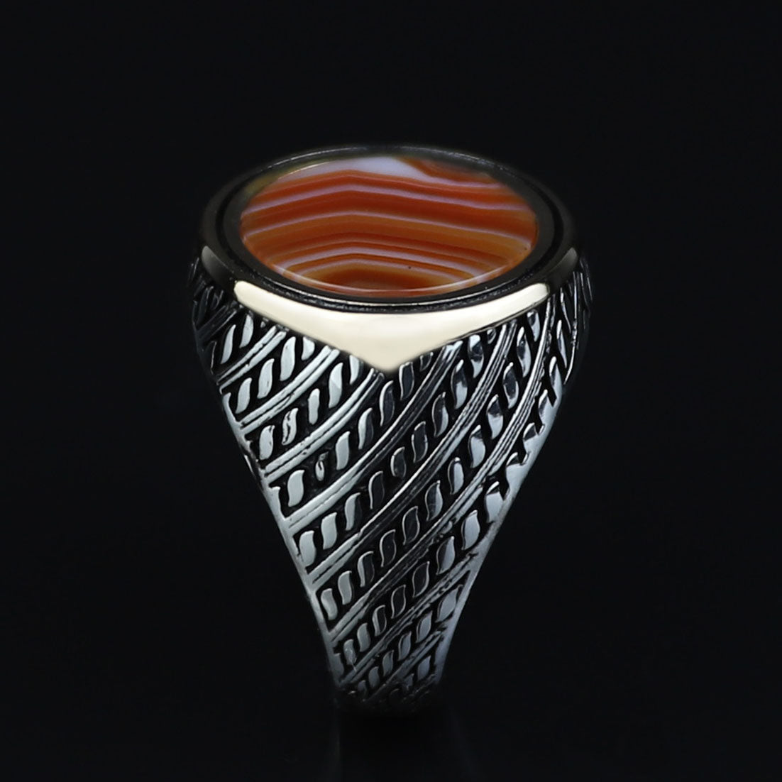 Silver Classic Red Agate Ring , Round Silver Aqeeq Carnelian Gemstone Ring , Father Day Gift, Men Ottoman Style Handmade Ring , 925k Silver