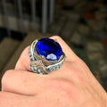 925 Sterling Silver Sapphire Ring for Men – Vintage Ottoman Style