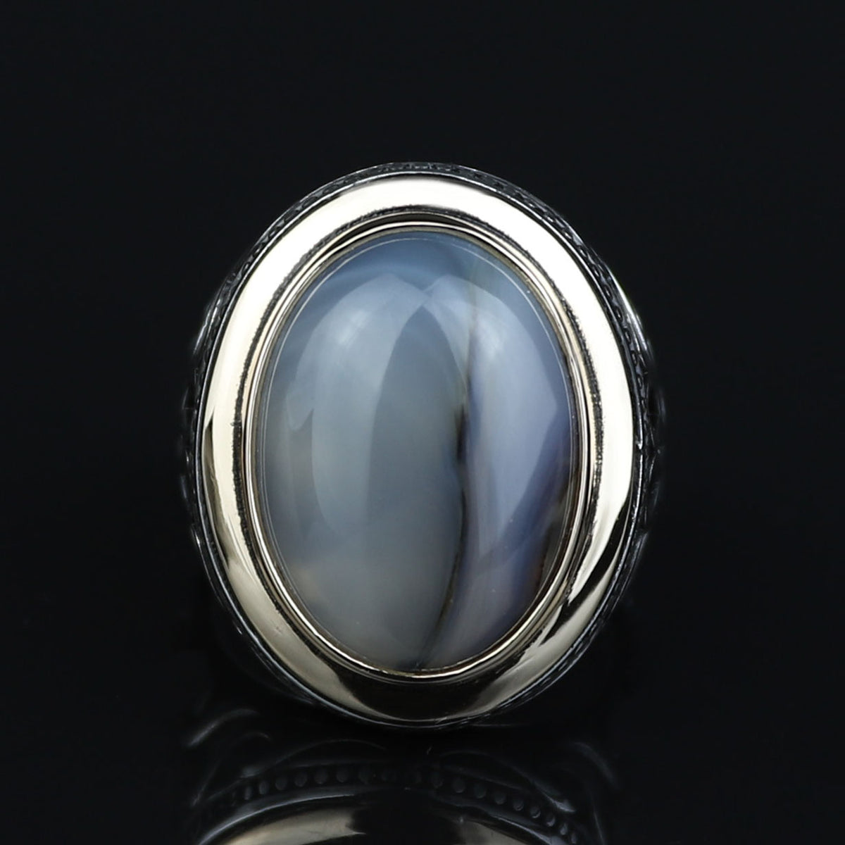 925 Silver Yemen Agate Stone Ring, Natural Agate Gemstone Ring, Rurkish Handmade Silver Ring, 925k Sterling Silver Ring, Gift For Him