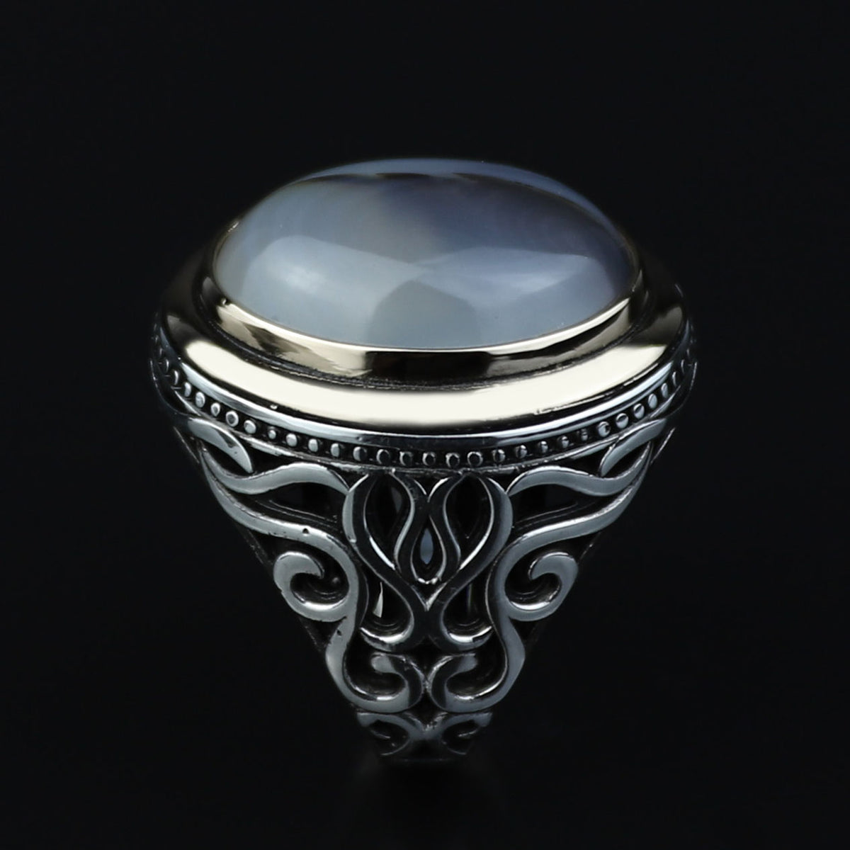 925 Silver Yemen Agate Stone Ring, Natural Agate Gemstone Ring, Rurkish Handmade Silver Ring, 925k Sterling Silver Ring, Gift For Him