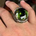 925 Sterling Silver Peridot Ring for Men – Vintage Ottoman Style
