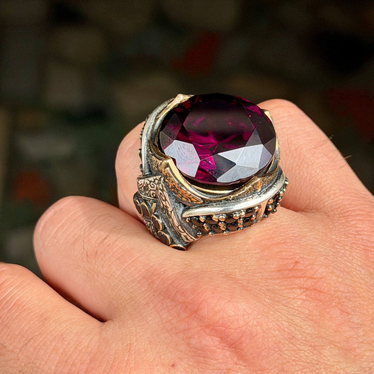 925 Sterling Silver Amethyst Ring – Vintage Gemstone Ring
