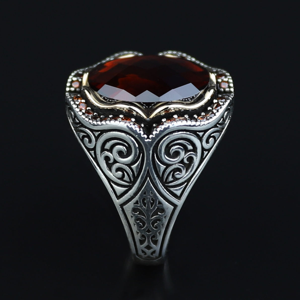 Men 925 Minimal Ruby Stone Ring, Oval Red Gemstone Men Ring, Garnet Gemstone Ring, Mens Turkish Handmade Ring, Sterling Silver, Men Gift