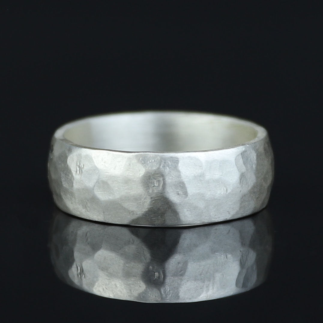 925 Silver Floral Engraved Ring, Nature Inspired Engraved Silver Ring, Handmade Turkish Jewelry, Vintage Hammered Band Ring, Wide Band Ring