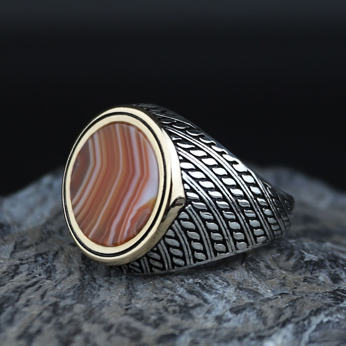 Silver Classic Red Agate Ring , Round Silver Aqeeq Carnelian Gemstone Ring , Father Day Gift, Men Ottoman Style Handmade Ring , 925k Silver