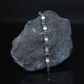 Silver Black Diamond Chain Bracelet, Black Moissanite Vintage Bracelet, Mens Black Diamond Bracelet, Shiny Diamond Bracelet