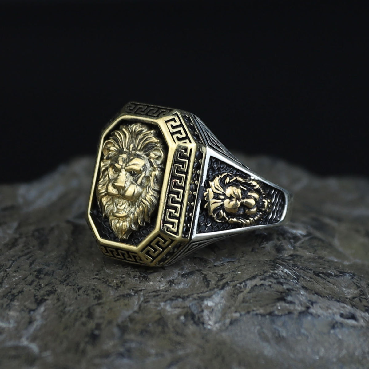 Silver Zodiac Leon Signet Ring, Lion Figured Animal Head Ring, Silver Zodiac Ring, 925k Sterling Silver Ring