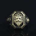 Silver Zodiac Leon Signet Ring, Lion Figured Animal Head Ring, Silver Zodiac Ring, 925k Sterling Silver Ring