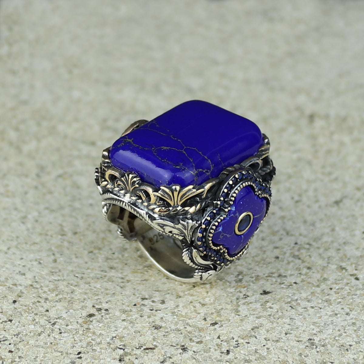 Men Handmade Lapis Lazuli Ottoman Style Ring