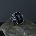 Men Handmade Square Large Sapphire Gemstone Ottoman Ring