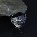 Men Handmade Square Large Sapphire Gemstone Ottoman Ring