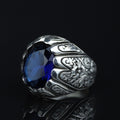 925 Sterling Silver Sapphire Ring for Men – Vintage Ottoman Style