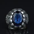 925 Sterling Silver Sapphire Ring for Men – Vintage Ottoman Style