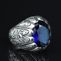 925 Sterling Silver Sapphire Ring for Men – Vintage Ottoman Style