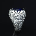 925 Sterling Silver Sapphire Ring for Men – Vintage Ottoman Style