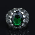 925 Sterling Silver Green Emerald Ring – Vintage Handmade Style