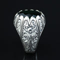 925 Sterling Silver Green Emerald Ring – Vintage Handmade Style