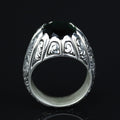 925 Sterling Silver Green Emerald Ring – Vintage Handmade Style