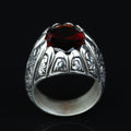 925 Sterling Silver Dark Red Garnet Ring – Vintage Handmade Style
