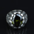 925 Sterling Silver Peridot Ring for Men – Vintage Ottoman Signet Style