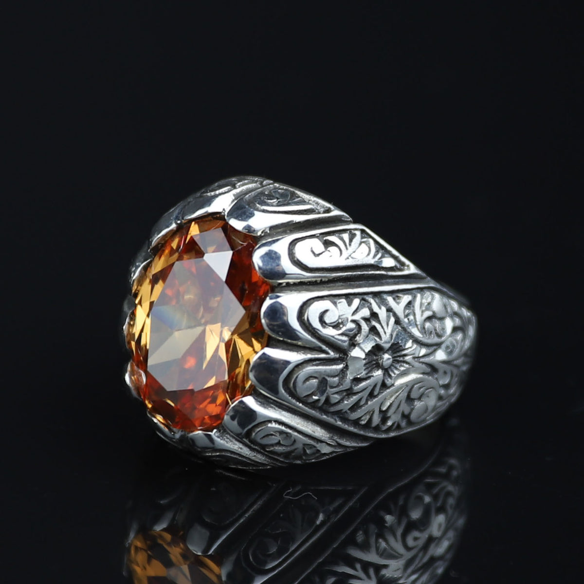 925 Sterling Silver Sultanite Ring for Men – Vintage Signet Style