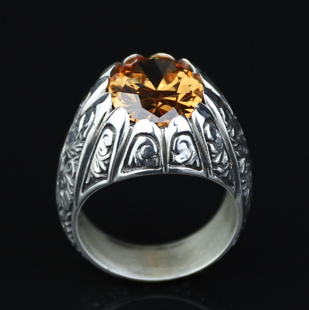 925 Sterling Silver Sultanite Ring for Men – Vintage Signet Style