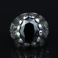 Silver Black Moissanite Ring for Men – Ottoman Style. 925
