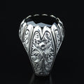 Silver Black Moissanite Ring for Men – Ottoman Style. 925