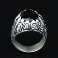 Silver Black Moissanite Ring for Men – Ottoman Style. 925