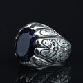 Star Stone Ring for Men – Handmade Vintage Style 925 Sterling Silver
