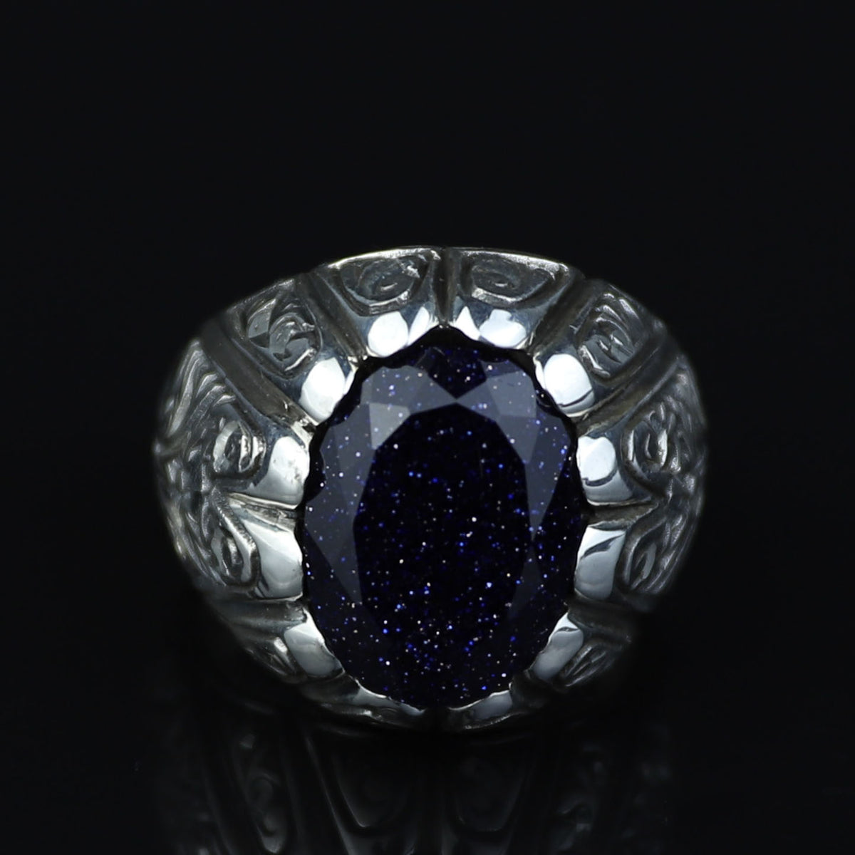 Star Stone Ring for Men – Handmade Vintage Style 925 Sterling Silver