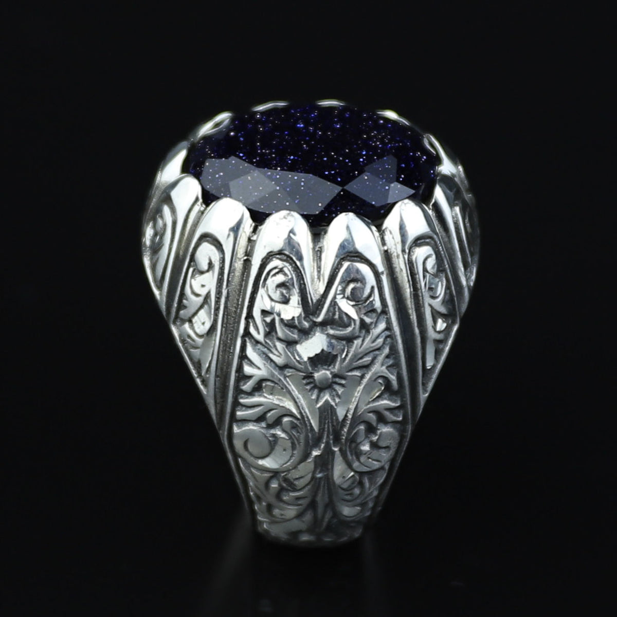 Star Stone Ring for Men – Handmade Vintage Style 925 Sterling Silver