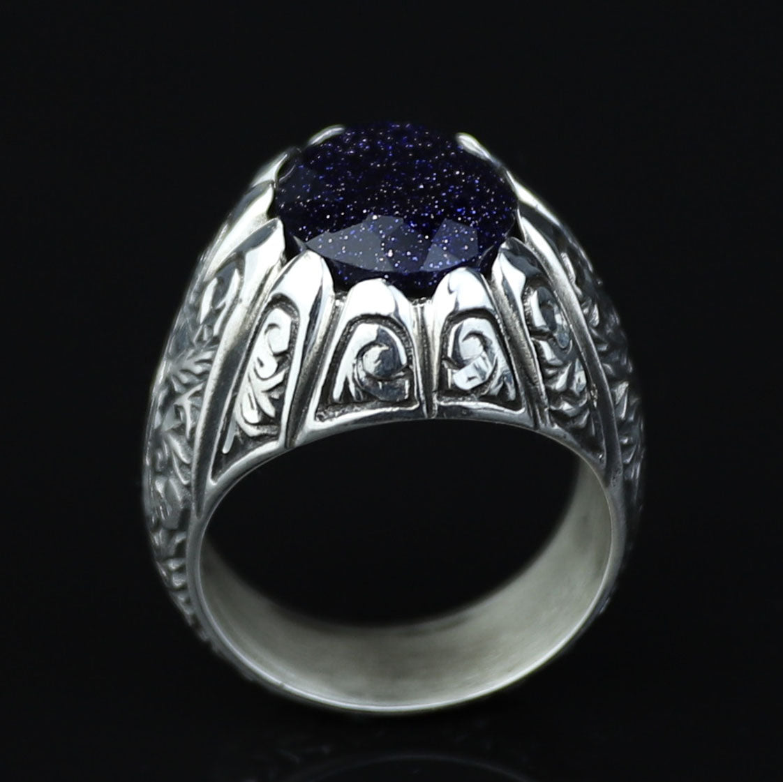 Star Stone Ring for Men – Handmade Vintage Style 925 Sterling Silver