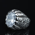 925 Sterling Silver Moissanite Ring for Men Vintage Ottoman Style