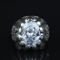 925 Sterling Silver Moissanite Ring for Men Vintage Ottoman Style