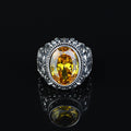 925 Sterling Silver Handmade Oval Citrine Gemstone Ring