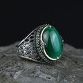 Green Tiger Eye Sterling Silver Ring, Turkish Handmade Design Ring, Silver Men's Jewelry, Natural Gemstone Ring, 925 Sterling Silver