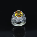 925 Sterling Silver Handmade Oval Citrine Gemstone Ring