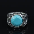 925 Sterling Silver Turquoise Ring for Men – Handmade Vintage Style