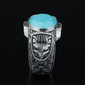925 Sterling Silver Turquoise Ring for Men – Handmade Vintage Style