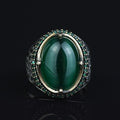 Green Tiger Eye Sterling Silver Ring, Turkish Handmade Design Ring, Silver Men's Jewelry, Natural Gemstone Ring, 925 Sterling Silver