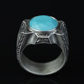 925 Sterling Silver Turquoise Ring for Men – Handmade Vintage Style