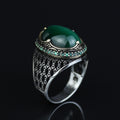 Green Tiger Eye Sterling Silver Ring, Turkish Handmade Design Ring, Silver Men's Jewelry, Natural Gemstone Ring, 925 Sterling Silver